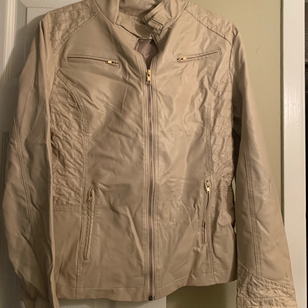 Tan leather jacket